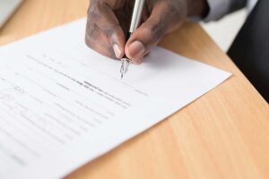 Signing a professional services agreement